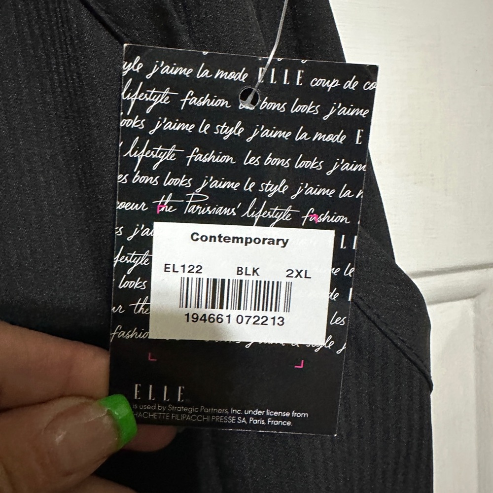 ELLE Women's Scrub Pants 2XL Black Contemporary Straight Leg Medical - Picture 2 of 4